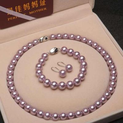 China Non Tarnish Wholesale Tasty Pearl Pearl Necklace Jewelry Sets Cool Pearl Bracelet Necklace And Earings Sets For Women Wedding Jewelry for sale