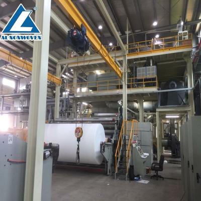 China Fabric recycle AL-2400MM high quality SSS pp spunbonded non woven fabric production line for agriculture fabric and baby diaper fabric etc.. for sale