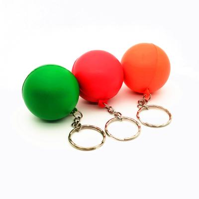 China New Fashion PU Effort Key Chain Bouncing Ball Toy Balls Soft Key Chain Ball Keychain for sale