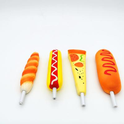 China Wholesale high quality custom made PU factory color hot dog shape toy pen pizza fountain pen for sale