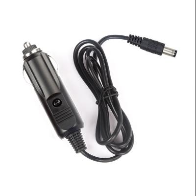 China Factory Direct Sale DC Laptop Car Charger Cable 12v 1m Black Portable DC Car Charger Fast Charging Cigarette Chargers for sale