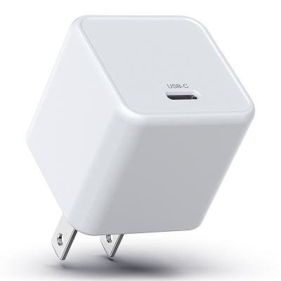 China WD Phone PD Charger Input 100-240V 50/60Hz White Small Cube Mini US Plug 20w PD QC Charger for sale