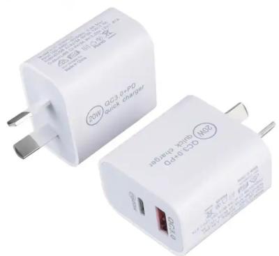 China 20W PD Charger Australia Dual USB Quick Charger Fast USB Type C Wall Charger 20W AU Plug for Mobile Phone for sale