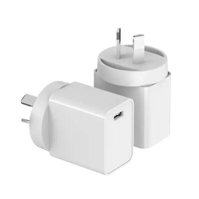 China SAA AU Plug Fast Charger Wall Australian 20W Usb-C Power Adapter Au Plug Charger for sale