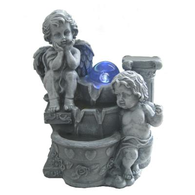 China Hot Sale Resin Water Fountains Statue Angel Sculpture Memorial Statue Waterfall Memorial Fountains Statue Angel Figurine Water Fountains for sale