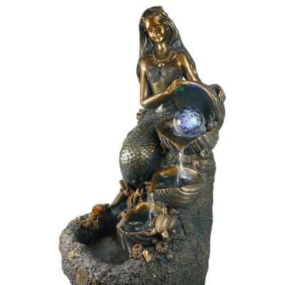 China Economic Home Decoratiove Custom Design Table Top Resin Water Fountain With Statues for sale