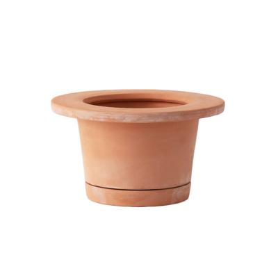 China CLASSIC Well Made Minimalist Cap Shape Unglazed Terracotta Planters Flower Pots With Base Tray for sale