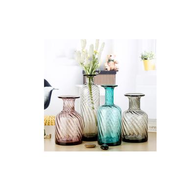 China Colorful Shelf CLASSIC Tabletop Desktop Glass Bottle Vase Set for Holiday Flower Decor or Gift for sale