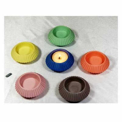 China Morden Nordic Colorful Clay Tealight Cup Tealight Burner Assortment Ceramic Tealight Holder For Home Accessories Gifts for sale