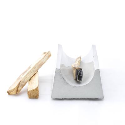 China Modern minimalist cement palo wood incense dish palo santo burner concrete for mediation yoga home decor gift for sale