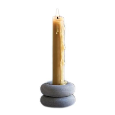 China Minimalist Simple Circular Round Stackable Concrete Cement Candle Holder For Candlestick Candle Holder for sale