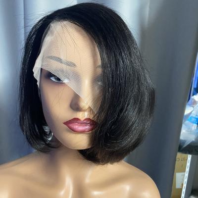 China High Quality Hot Selling Bob Lace Wig Full Lace Natural Wig Silky Straight Hair Wig With Bangs Products for sale