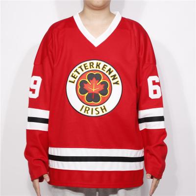 China Irish Letterkenny Team Design Club Jersey Jersey Fast Ice Hockey Jersey Tackle Twill Embroidery OEM Custom Delivery for sale