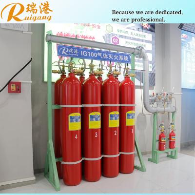 China Steel Gas Cylinder Inert Gas Fire Suppression For RUIGANG IG100 Non Polluting Fire Protection for sale