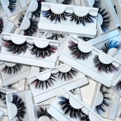 China Private Label 25mm Long Mink Color Eyelashes Mink Eyelash Best Buyer Super Dramatic Very Soft Cruelty Free for sale