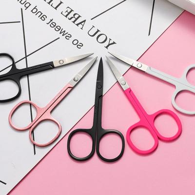 China Gold Plated Custom Logo Stainless Steel Professional Beauty Care Tool Small Eyebrow Scissors for sale