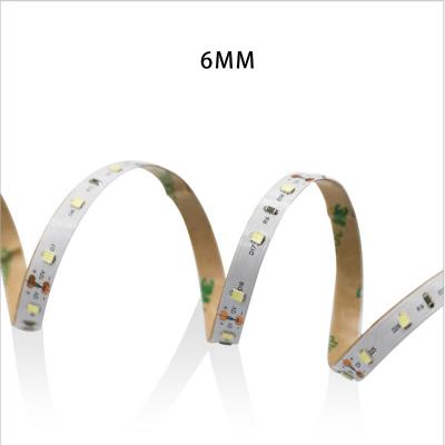 China Indoor Office IP20 Flexible LED Strip Lights SMD 2835 2216 24V 8W 6MM Width Slim Epistar Chip for sale