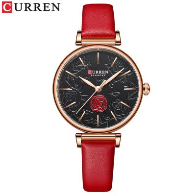 China CURREN 9078 Good Quality Water Resistant Ladies Wrist Watch Mother's Day Gifts Quartz Leather Strap Rose Watch For Women for sale