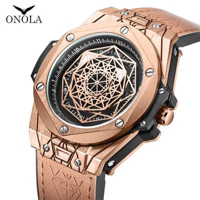 China Hot Sales Men's Watch Water Resistant ONOLA 3810 Quartz Movement Luxury Fashion Waterproof Leathers Watches for sale