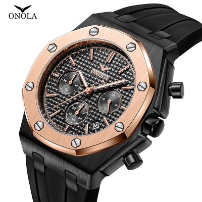 China Automatic Date ONOLA 6807 Fashion Luxury Quartz Watches Chronograph Logo Sport Men Watch Custom Wristwatch Sport for sale