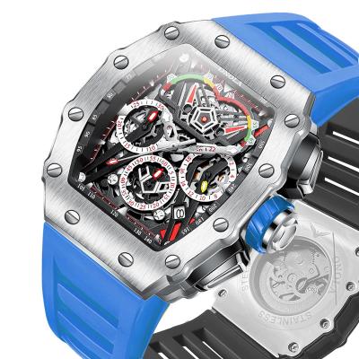 China Skeleton Hollow Mechanical Wristwatch Onola Watch Date ONOLA 6833 Chronograph Mens Automatic Automatic Wrist Watches for sale