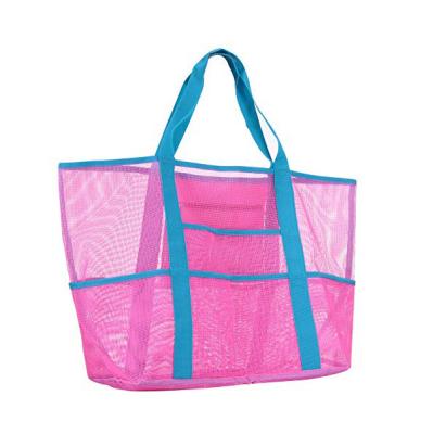 China Leisure Large Mesh Grocery Bag Beach Toy Lightweight Tote Bags for sale