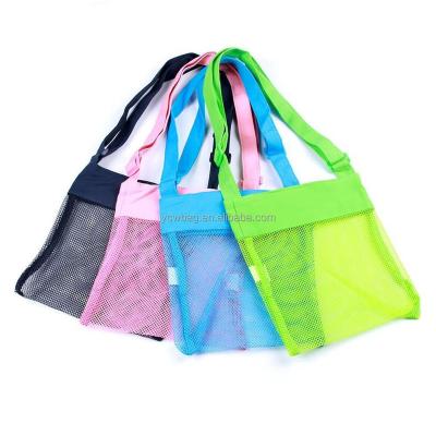 China Colorful Beach Shell Mesh Bags Shoulder Bag With Adjustable Straps For Kids for sale