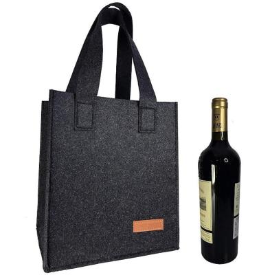 China BSCI Factory Reusable Shopping Bag Custom Foldable Felt Wine Felt Bag for sale