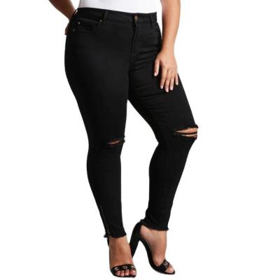 China Breathable High Waist Oversized Super Stretch Jeans Womens Slim Leg Pants for sale