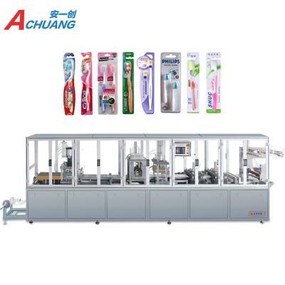 China Products DPP fast production automatic plastic thermoforming blister packing machine for toothbrush glue pen for sale