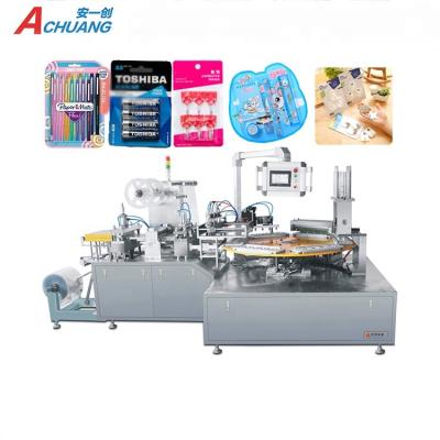 China New Top Selling Products Automatic PVC Sheet Paper Card Blistery Packaging Machine For Battery, Glue, Scrubber, for sale