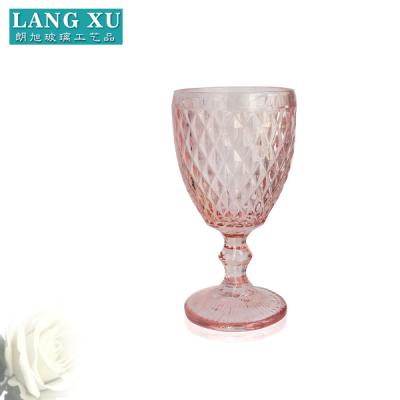 China Wholesale thick bottom 250ml transparent rose colored solid stemware glass tumblers for sale