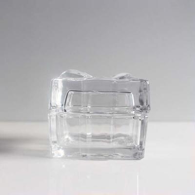 China Viable Square Gift Candy Storage Box Shaped Glass Jars With Lids for sale