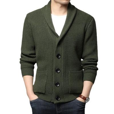 China 2021 Breathable Loungewear Mens Knitted Sweater Long Sleeve Winter Clothes Outfits Plain Cardigan Sweater For Men for sale