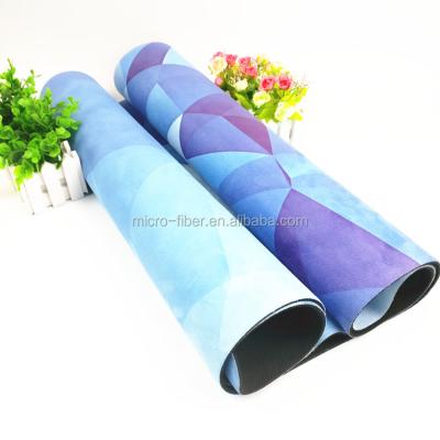 China High Quality Washable Natural Rubber Logo MicroFiber Fabric Yoga Mat Custom Made for sale