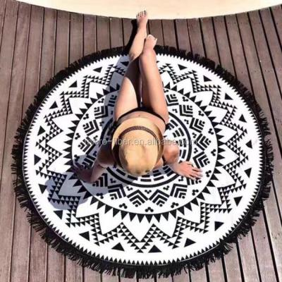 China Wholesale QUICK DRY Quick Dry Lightweight Custom Design Round Microfiber Beach Towel Blanket for sale