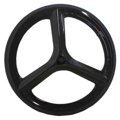 China New 700c 3k/matt tri-spokes carbon clincher wheel with 66mm for road bicylce &track bike for sale