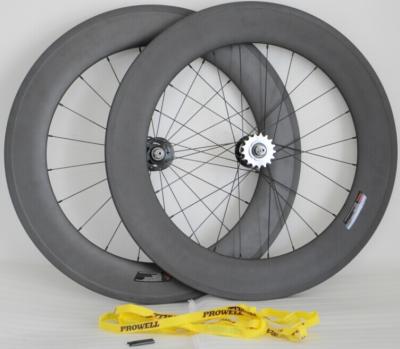 China 700c cheap China 88MM Carbon clincher wheelsets with width 23mm fixed gear for track bike for sale