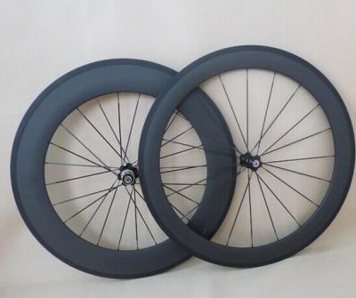 China hot sale  700c front 60+rear 88MM Carbon clincher wheelset with width 23mm for road bike for sale