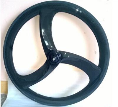 China New Hot sale 700c 3k/UD matt Curve tri-spokes carbon clincher  for road &track bike wheel for sale