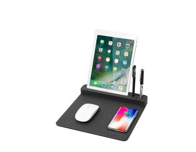 China Morden Custom Magnetic Phone Charger Wireless Pen Holder Desk Organizer Mouse Pad for sale