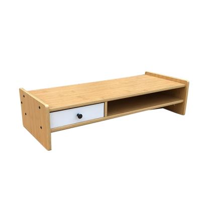 China Premium Quality Bamboo Laptop Storage Organizer Stable Wooden Monitor Custom Stand for Office School and Home for sale