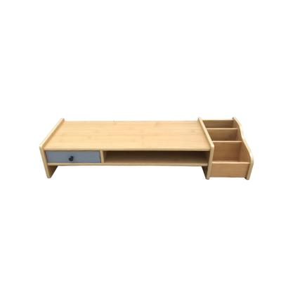 China Premium Eco-Friendly Custom Made Storage Organizer Drawers Stable Wooden Monitor Stand for Office and Home for sale