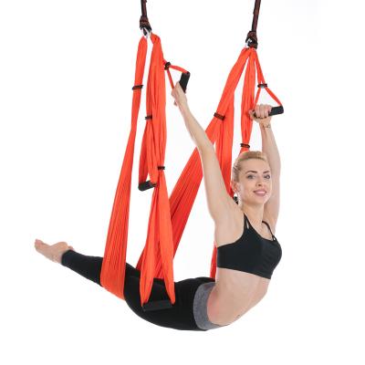 China 210T Durable Parachute Six Grips Flexible Swing Anti-Gravity Resistance Bands Flying Aerial Hammock For Yoga for sale