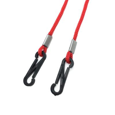 China Adjustable Polyester Kids Cocking Rope Clip Length Double Ended Facemask Hodie Lanyard For Kids for sale