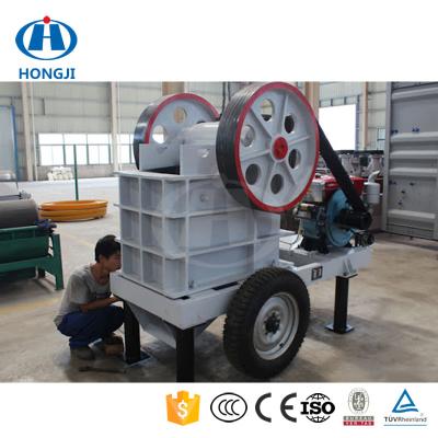 China 20tph Diesel Aggregate Limestone Stone Jaw Crusher 210mm Feeding for sale