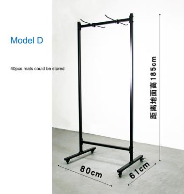 China Steel Double Sided Standing Rack Gym Mat Rack Storage Display Yoga Mat Rack for sale