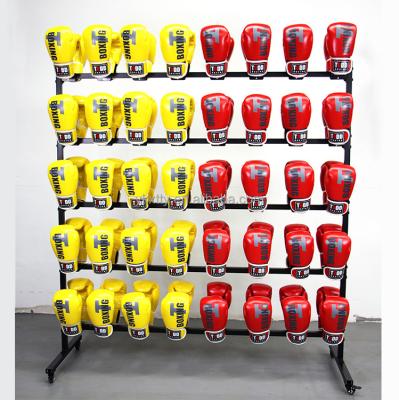 China Multi-Layer Steel Rack With Wheels Boxing Gloves Display Rack Metal Storage Rack Wall Mounted Gloves Drying Rack for sale