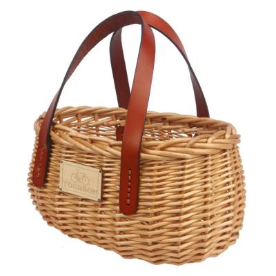 China Jialan Factory OEM Empty Vintage Bicycle Basket Bike Storage Picnic Stocked Wicker Baskets For Shopping for sale