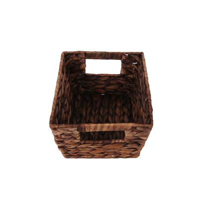 China Jialan factory direct sale stocked storage wicker square basket for sale